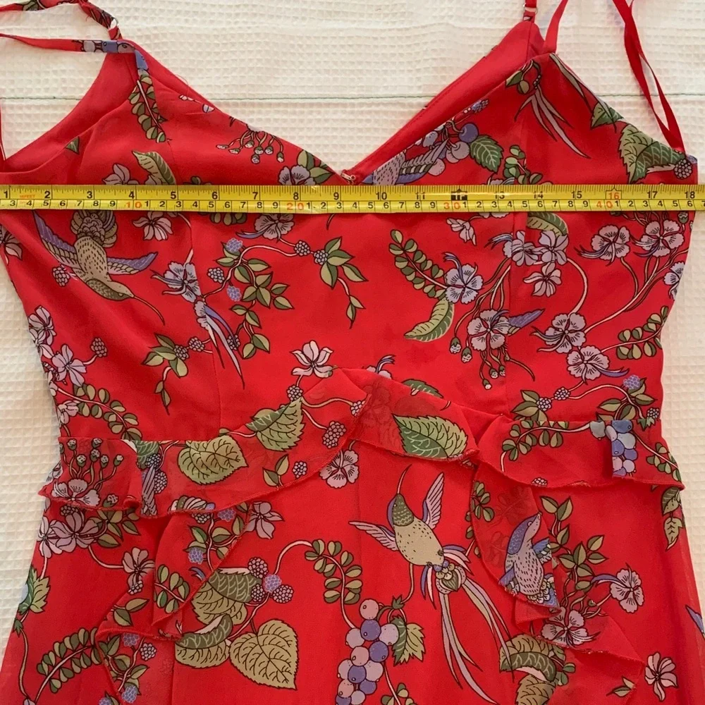 Nanette Lepore Red Floral Maxi Dress size 6 - Picture 8 of 12